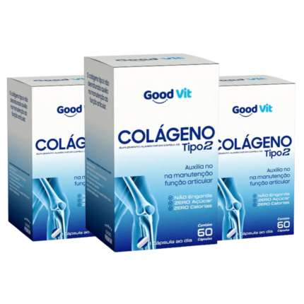 Kit 3 Caixas | Colágeno Tipo 2 com 60 Cápsulas para Articulações e Cartilagem